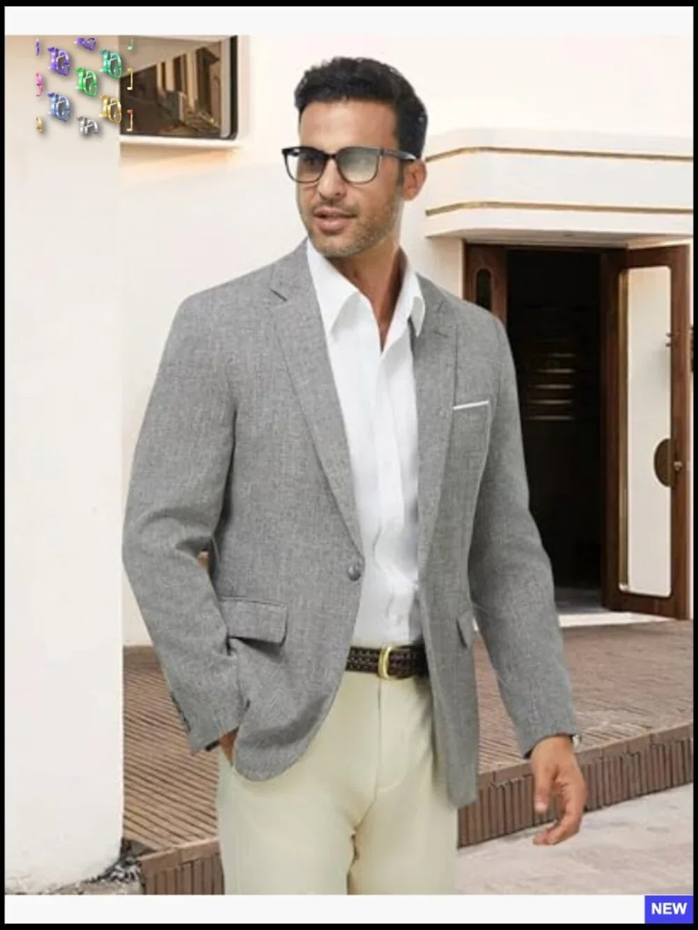 Modern Fitted Sport Coat Blazer Lightweight One Button Suit Jacket Classic